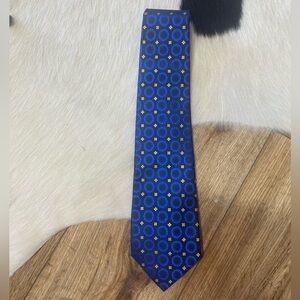 Kailong 100% blue geometric silk tie